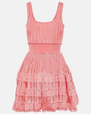 Alaïa Knitted Mini Dress - Pink