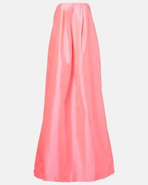 Adriana Degreas Pleated Satin Gown - Pink