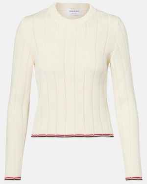 Thom Browne Cable-Knit Virgin Wool Jumper - Natural