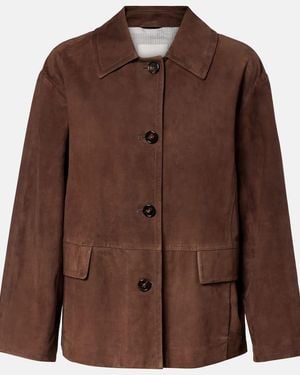 Max Mara Charme Suede Jacket - Brown