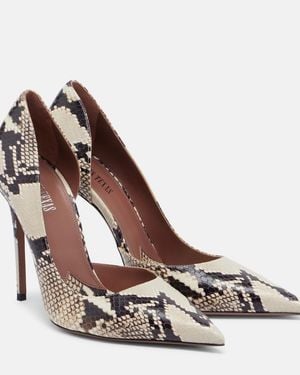 Paris Texas Vera Snake-Effect Leather Pumps - Brown