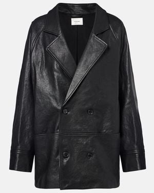 FRAME Oversized Leather Jacket - Black