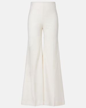 Nina Ricci Virgin Wool Flared Trousers - White