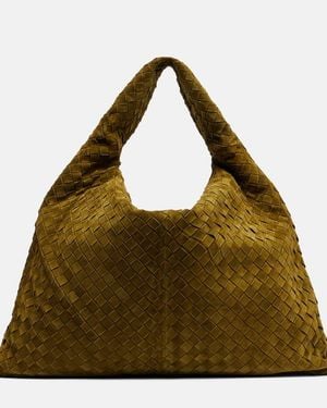 Bottega Veneta Tote Hop Large Aus Veloursleder - Grün