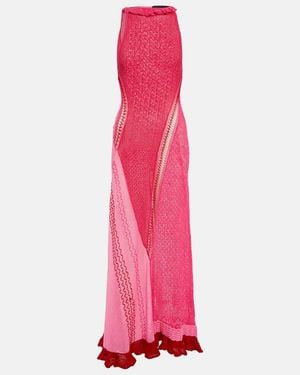 Roberta Einer Halterneck Cotton Midi Dress - Pink