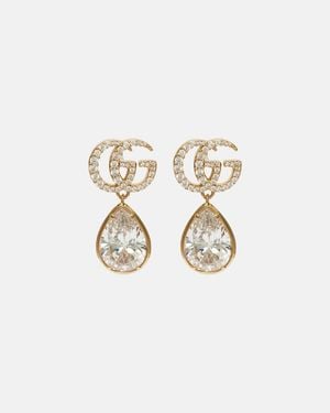 Gucci Ohrringe Gg Marmont Mit Kristallen - Weiß