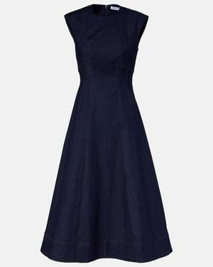 Veronica Beard Dulce Cotton-Blend Denim Midi Dress - Blue