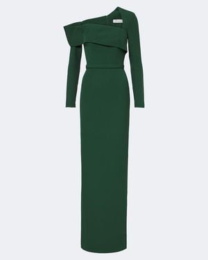 Safiyaa Yemihma One-Shoulder Crepe Gown - Green