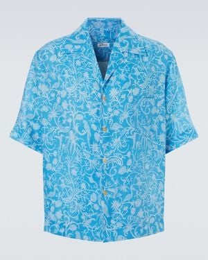 Kiton Hemd Aus Leinen - Blau