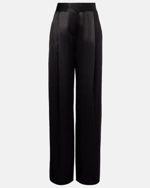 The Sei High-Rise Silk Wide-Leg Trousers - Black