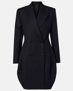 Alaïa Double-Breasted Cotton Blazer Dress - Blue