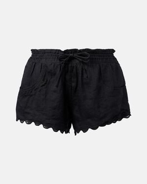 Isabel Marant Lola Broderie Anglaise Ramie Shorts - Black