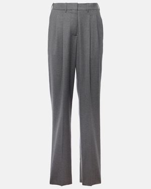 Stella McCartney Wool Flannel Straight Trousers - Grey
