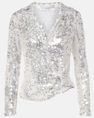 Christopher Esber Opaline Sequined Top - White