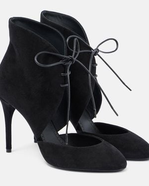 Alaïa Cutout Suede Ankle Boots - Black