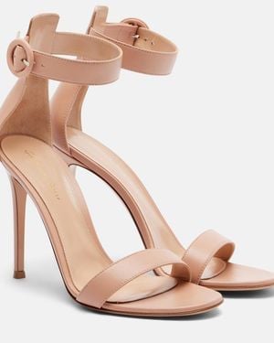 Gianvito Rossi Portofino 105 Leather Sandals - Pink
