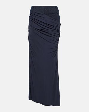 Christopher Esber Ruched Denim Maxi Skirt - Blue