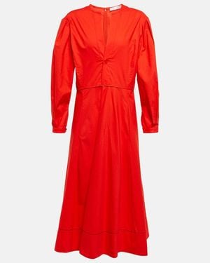 Proenza Schouler White Label Cotton Poplin Midi Dress - Red