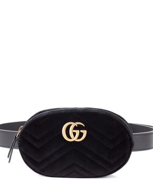 Gucci Gürteltasche Marmont aus Samt - Schwarz