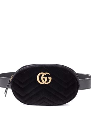 Gucci Marsupio GG Marmont in velluto matelassé - Nero