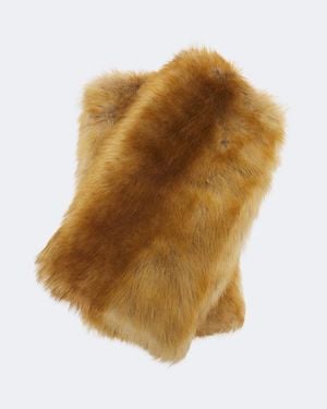 Saint Laurent Shearling Hand Muffs - Brown