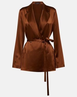 JOSEPH Joubert Satin Wrap Blazer - Brown
