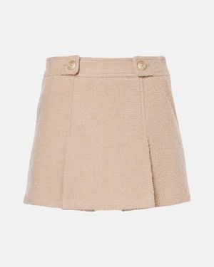Tom Ford Wool And Silk-Blend Boucle Miniskirt - Natural