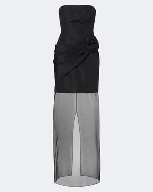 Carolina Herrera Silk Faille And Organza Bustier Gown - Black