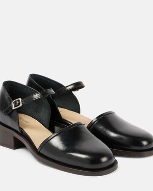 Lemaire Leather Mary Jane Court Shoes - Black