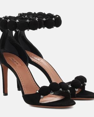 Alaïa 110 Spike-embellished Suede Sandals - Black