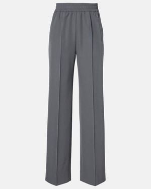 Dolce & Gabbana Virgin Wool Gabardine Straight Trousers - Grey