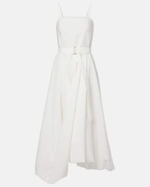 Brunello Cucinelli Cotton-Blend Midi Dress - White