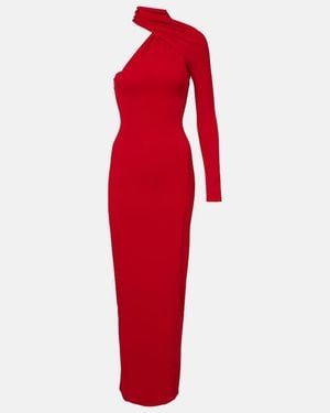 Courreges One-Shoulder Crepe Maxi Dress - Red