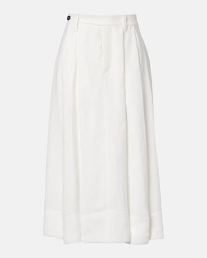Brunello Cucinelli Mid-Rise Midi Skirt - White