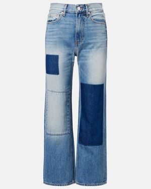 Veronica Beard Patchwork Straight Jeans - Blue