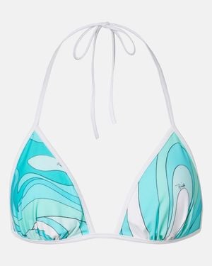 PUCCI Marmo Bikini Top - Blue