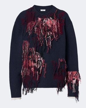 Erdem Intarsien-Pullover Aus Wolle - Blau