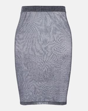 Elie Saab Checked Sheer Pencil Skirt - Blue