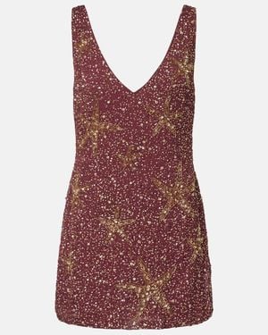 RIXO London Christabel Embellished Minidress - Red