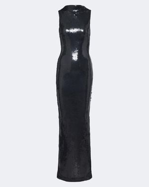 retroféte Liela Open-Back Sequined Gown - Black