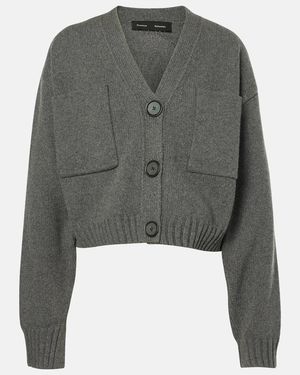 Proenza Schouler Sofia Cashmere And Wool Cardigan - Grey