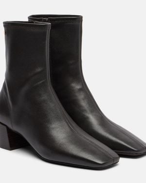 Tory Burch Stretch Leather Ankle Boots - Black