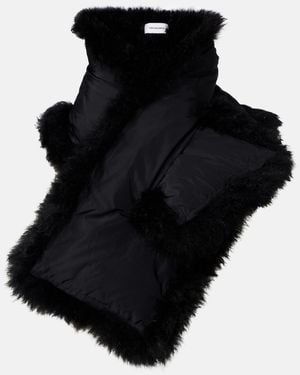 Yves Salomon Bufanda De Plumas Reversible - Negro