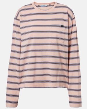 Prada Longsleeve Aus Baumwoll-Jersey - Pink