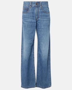 Brunello Cucinelli Mid-Rise Straight Jeans - Blue