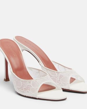AMINA MUADDI Alexa Lace Mules - White