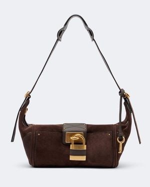Chloé Paddington Mini Suede Shoulder Bag - Metallic