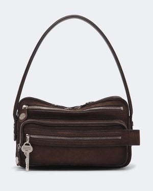Acne Studios Camero Party Suede Shoulder Bag - Black