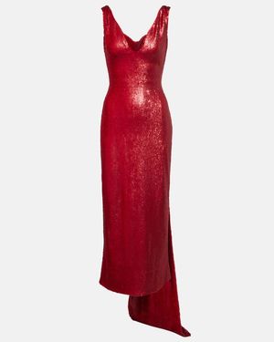 Emilia Wickstead Jacira Sequined Cocktail Dress - Red