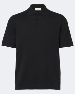 Lisa Yang Keir Cotton And Cashmere Polo Shirt - Black